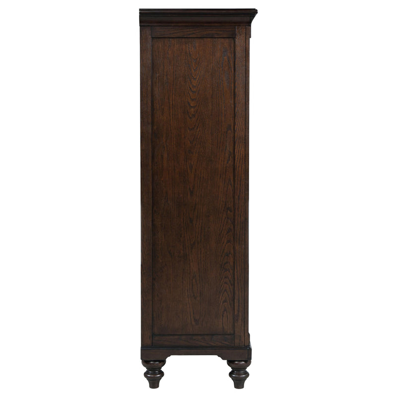 Andover 6-drawer Tempered Glass Door Chest Dark Oak - 223637