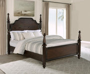 Andover 63-inch Four Poster California King Bed Dark Oak - 223631KW