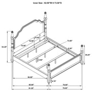 Andover 63-inch Four Poster California King Bed Dark Oak - 223631KW