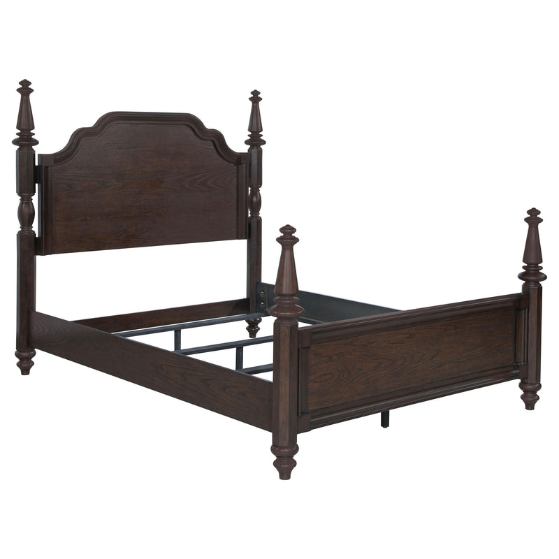 Andover 63-inch Four Poster Queen Bed Dark Oak - 223631Q