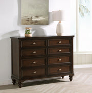 Andover 8-drawer Dresser Cabinet Dark Oak - 223633