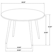 Andrews 5-piece Round Dining Table Set Light Ash and White - 122500-S5W