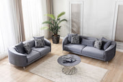Angela Gray Velvet Sofa 91" & Loveseat 71" - Lara FurnitureLiving Room Set