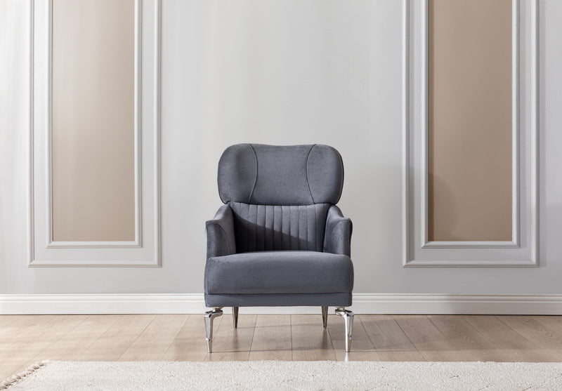 Angela Gray Velvet Sofa 91" & Loveseat 71" - Lara FurnitureLiving Room Set
