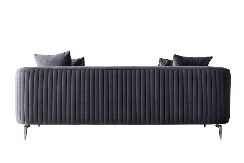 Angela Gray Velvet Sofa 91" & Loveseat 71" - Lara FurnitureLiving Room Set