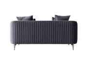 Angela Gray Velvet Sofa 91" & Loveseat 71" - Lara FurnitureLiving Room Set