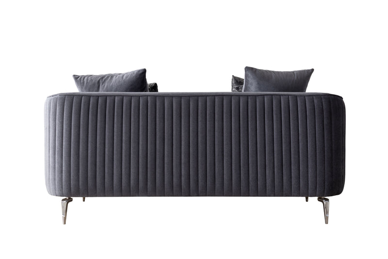 Angela Gray Velvet Sofa 91" & Loveseat 71" - Lara FurnitureLiving Room Set