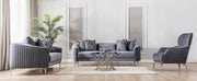 Angela Gray Velvet Sofa 91" & Loveseat 71" - Lara FurnitureLiving Room Set
