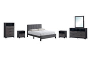 Angelina - Gray 2 Drawers Nightstand - B374-N
