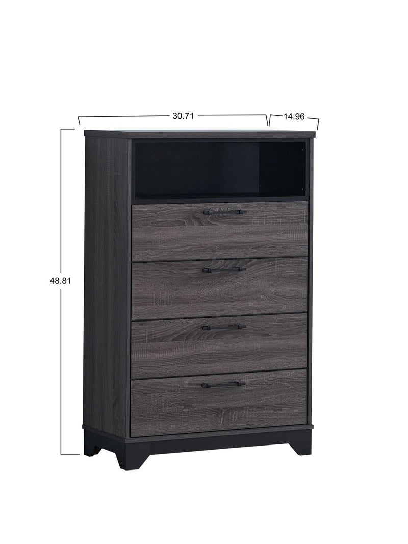 Angelina - Gray 4 Drawers Chest - B374-C