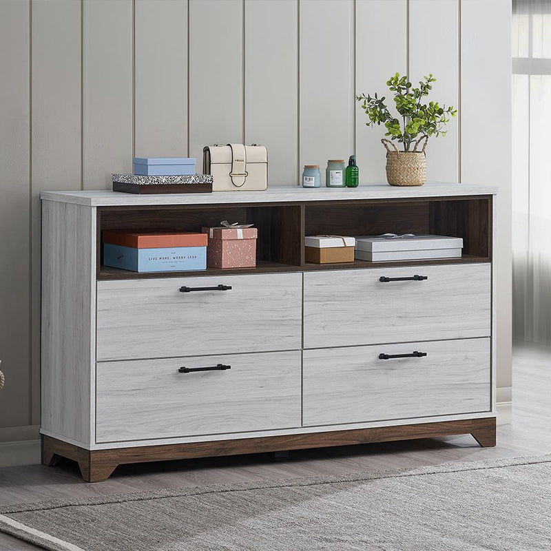 Angelina - White 4 Drawers Dresser - B375-D