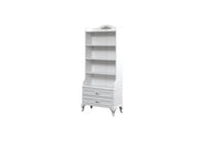Angle Kids Room Set (Twin Bed & Bunkbed & 2 Bookcases &  Study Desk &  Nightstand & Chiffonier With Mirror) - 145-ANG-SET