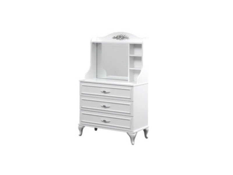 Angle Kids Room Set (Twin Bed & Bunkbed & 2 Bookcases &  Study Desk &  Nightstand & Chiffonier With Mirror) - 145-ANG-SET