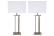 Aniela Silver Finish Table Lamp (Set of 2) - Lara FurnitureTable Lamp Pair