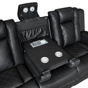 Annabella - Black Power Recliner Sofa with Power Headrest, DDT, Cup Holder Wireless Charger, Power Source, Tube LED, Storage Armrest, Reading Light, Zero Gravity - L690-S