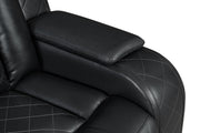 Annabella - Black Power Reclining with with Power Headrest, DDT, Storage Console, Bluetooth Speaker, Subwoofer, Power Source, Wireless Charger, Reading Light, Tube LED, USB Charger, Storage Armrest, Cup Holder, USB TYPE C, Zero Gravity - L690-SLR