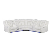 Annabella - ICE Power Recliner Sectional with Power Headrest, Storage Console, Bluetooth Speaker, Subwoofer, Power Source, SS Cup Holder, USB Switch, Storage Armrest and LED - S445-Sectional