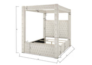 Annabelle Black Velvet King Canopy Bed - Lara FurnitureKing Bed