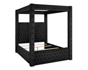 Annabelle Black Velvet King Canopy Bed - Lara FurnitureKing Bed