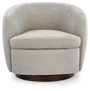 Annbury Light Beige Swivel Accent Chair - A3000786