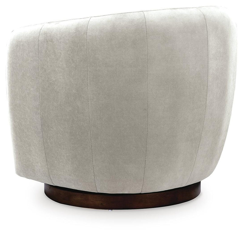 Annbury Light Beige Swivel Accent Chair - A3000786