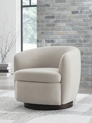 Annbury Light Beige Swivel Accent Chair - A3000786