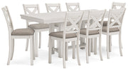 Antique White Robbinsdale Counter Height Dining Table and 8 Barstools - PKG016725