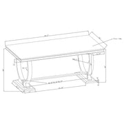 Antoine Rectangular 95-inch Glass Top Dining Table Black - 107871
