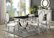 Antoine Rectangular 95-inch Glass Top Dining Table Black - 107871