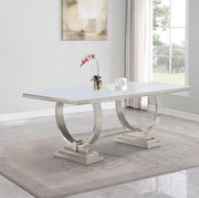 Antoine Rectangular 95-inch Glass Top Dining Table White - 108811