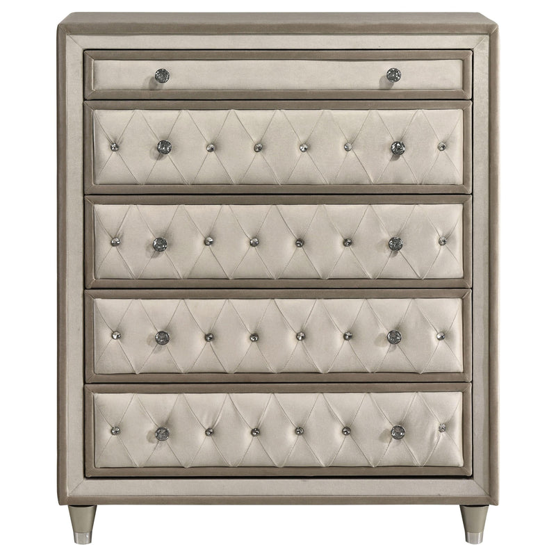 Antonella 5-drawer Bedroom Chest Ivory and Camel - 223525