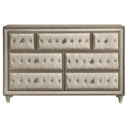 Antonella 7-drawer Upholstered Dresser Ivory and Camel - 223523