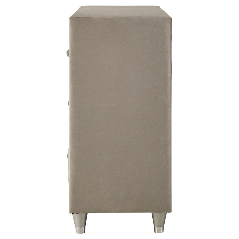 Antonella 7-drawer Upholstered Dresser Ivory and Camel - 223523