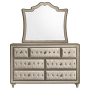 Antonella 7-drawer Upholstered Dresser with Mirror Ivory - 223523M