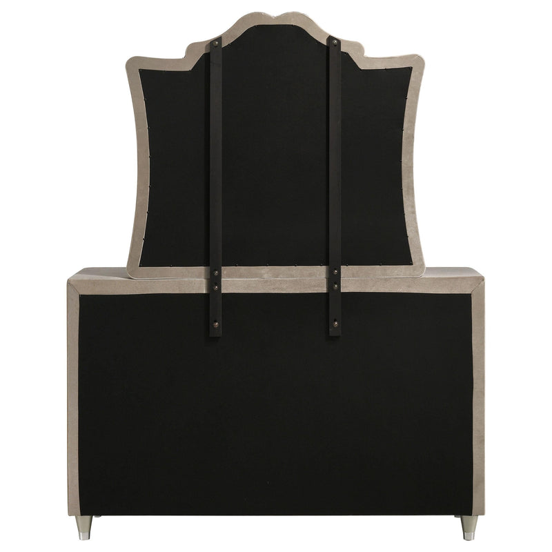 Antonella 7-drawer Upholstered Dresser with Mirror Ivory - 223523M