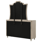 Antonella 7-drawer Upholstered Dresser with Mirror Ivory - 223523M