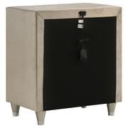 Antonella Upholstered 3-drawer Nightstand Ivory and Camel - 223522