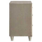 Antonella Upholstered 3-drawer Nightstand Ivory and Camel - 223522