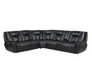 Apex - Black Power Recliner Sectional with Power Headrest, Storage Console, Wireless Charger, Cup Holder, Zero Gravity and USB Charger - S426-Sectional