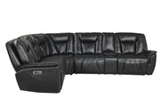 Apex - Black Power Recliner Sectional with Power Headrest, Storage Console, Wireless Charger, Cup Holder, Zero Gravity and USB Charger - S426-Sectional