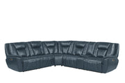 Apex - Blue Power Recliner Sectional with Power Headrest, Storage Console, Wireless Charger, Cup Holder, Zero Gravity and USB Charger - S427-Sectional