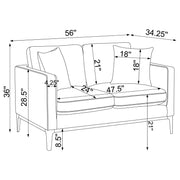 Apperson 2-piece Upholstered Track Arm Sofa Set Light Grey - 508681-S2
