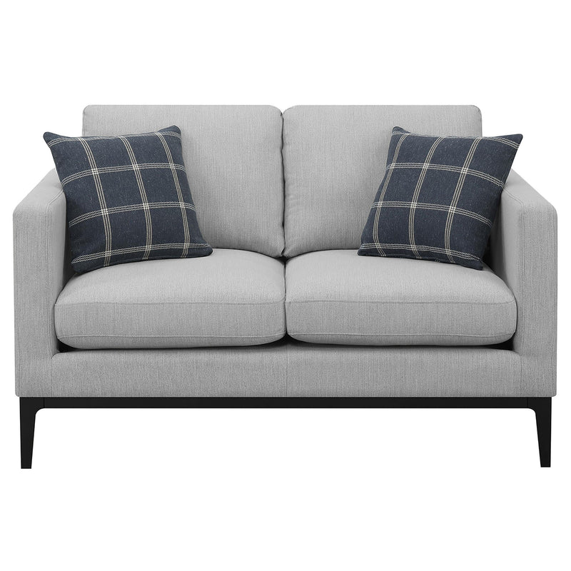 Apperson 2-piece Upholstered Track Arm Sofa Set Light Grey - 508681-S2