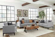 Apperson 3-piece Upholstered Track Arm Sofa Set Light Grey - 508681-S3