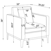 Apperson 3-piece Upholstered Track Arm Sofa Set Light Grey - 508681-S3
