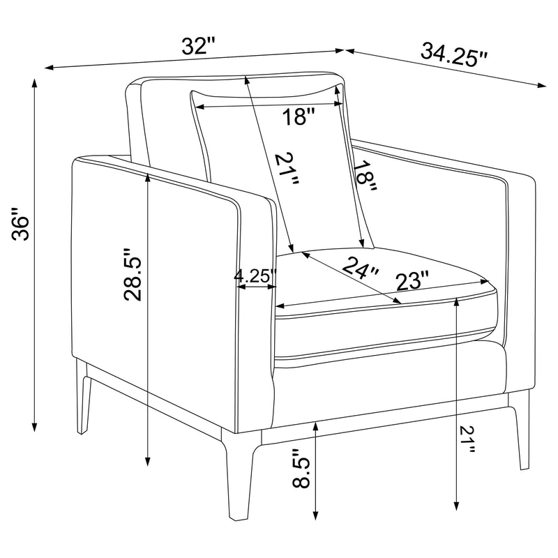 Apperson 3-piece Upholstered Track Arm Sofa Set Light Grey - 508681-S3