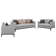 Apperson 3-piece Upholstered Track Arm Sofa Set Light Grey - 508681-S3