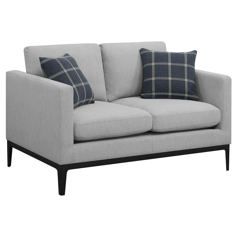 Apperson 3-piece Upholstered Track Arm Sofa Set Light Grey - 508681-S3
