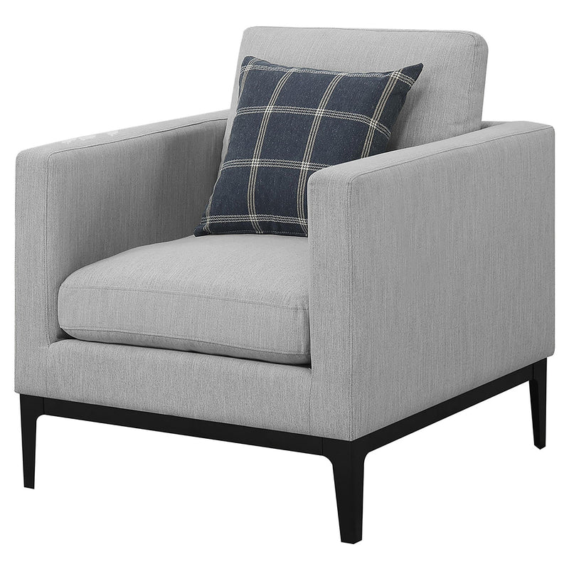 Apperson Upholstered Track Arm Accent Chair Light Grey - 508683