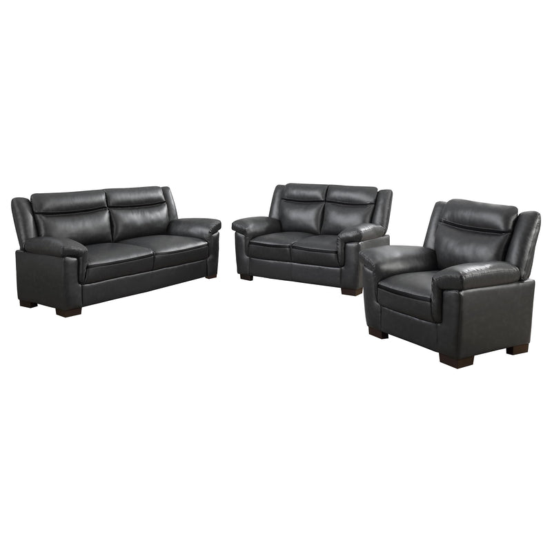 Arabella 3-piece Upholstered Padded Arm Sofa Set Grey - 506591-S3